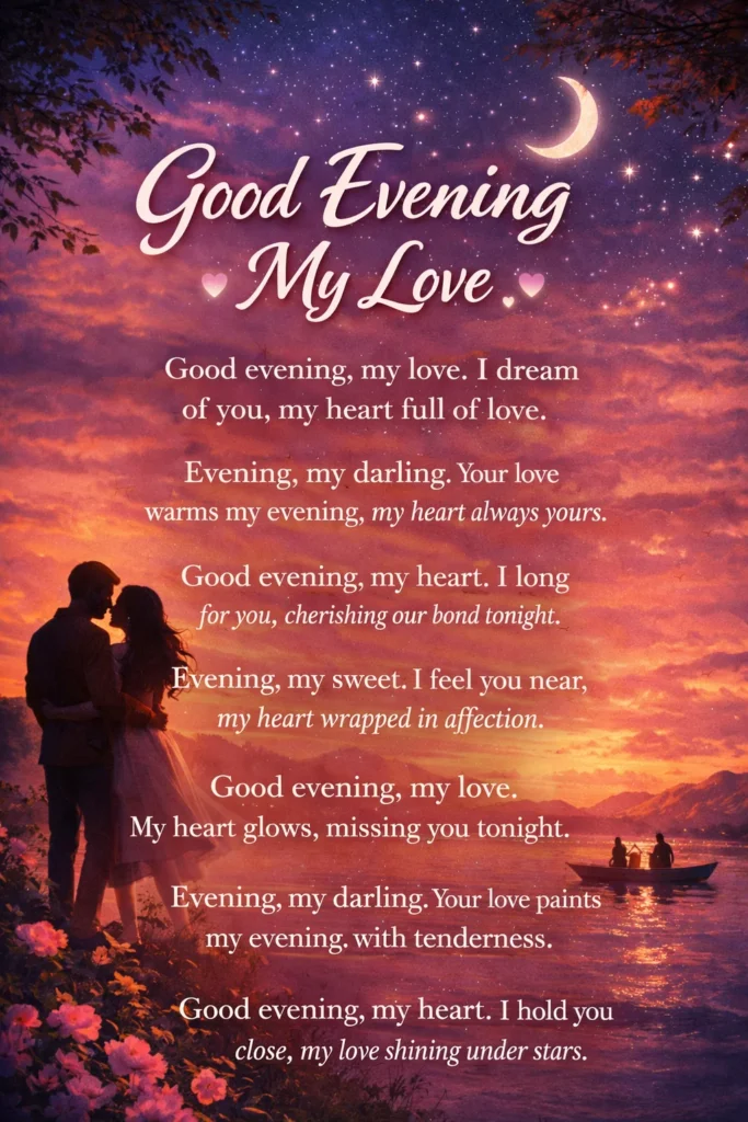 Good evening message to my love