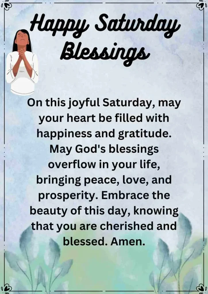 Happy Saturday Blessings